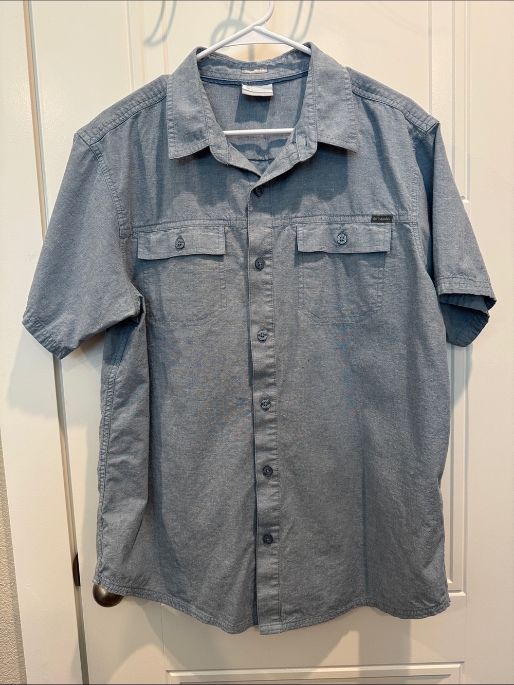 Columbia Men’s Short-Sleeve Button-Down Shirt - Light Blue